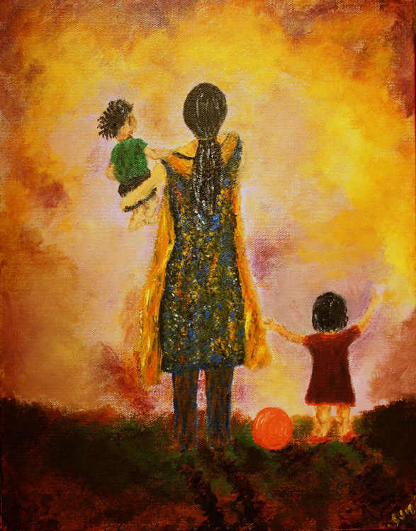 Mother with Two Children